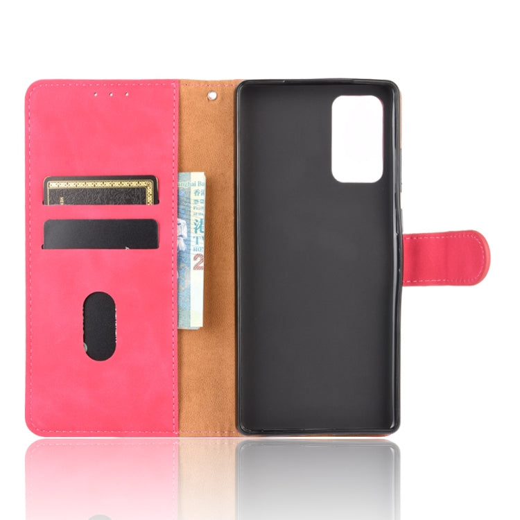 For Samsung Galaxy Note20 Solid Color Skin Feel Magnetic Buckle Horizontal Flip Calf Texture PU Leather Case with Holder & Card Slots & Wallet