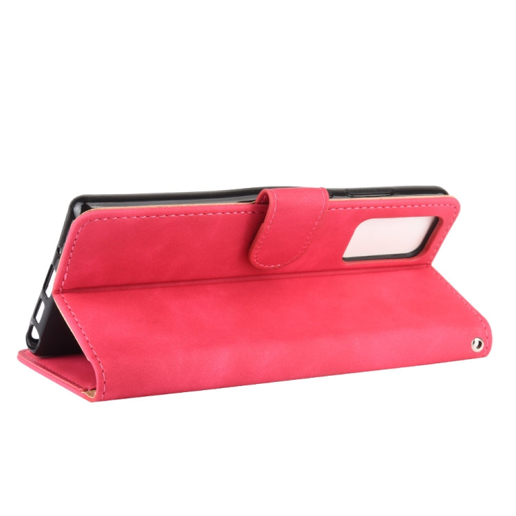 For Samsung Galaxy Note20 Solid Color Skin Feel Magnetic Buckle Horizontal Flip Calf Texture PU Leather Case with Holder & Card Slots & Wallet