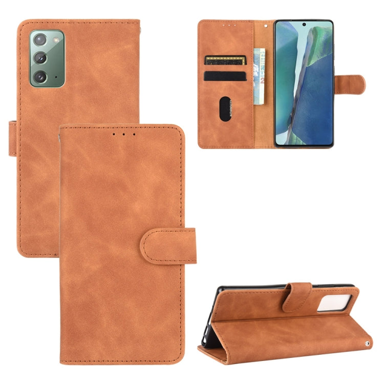 For Samsung Galaxy Note20 Solid Color Skin Feel Magnetic Buckle Horizontal Flip Calf Texture PU Leather Case with Holder & Card Slots & Wallet