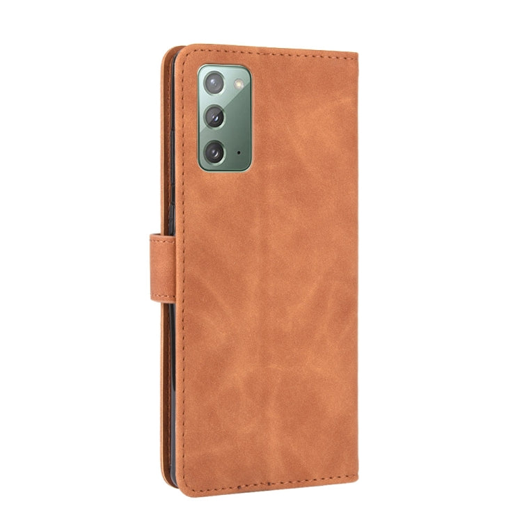 For Samsung Galaxy Note20 Solid Color Skin Feel Magnetic Buckle Horizontal Flip Calf Texture PU Leather Case with Holder & Card Slots & Wallet