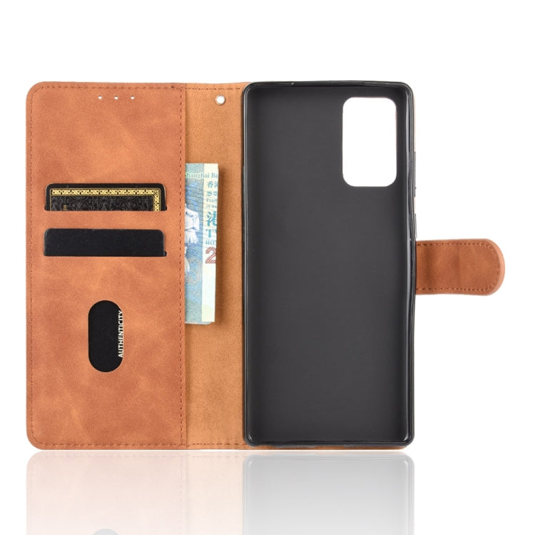 For Samsung Galaxy Note20 Solid Color Skin Feel Magnetic Buckle Horizontal Flip Calf Texture PU Leather Case with Holder & Card Slots & Wallet