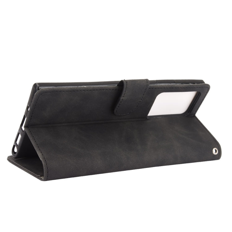 For Samsung Galaxy Note20 Ultra Solid Color Skin Feel Magnetic Buckle Horizontal Flip Calf Texture PU Leather Case with Holder & Card Slots & Wallet
