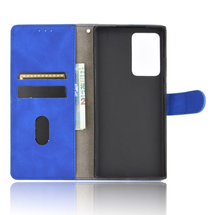 For Samsung Galaxy Note20 Ultra Solid Color Skin Feel Magnetic Buckle Horizontal Flip Calf Texture PU Leather Case with Holder & Card Slots & Wallet