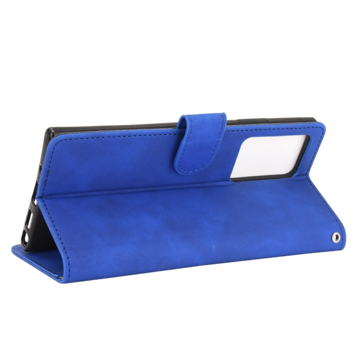 For Samsung Galaxy Note20 Ultra Solid Color Skin Feel Magnetic Buckle Horizontal Flip Calf Texture PU Leather Case with Holder & Card Slots & Wallet