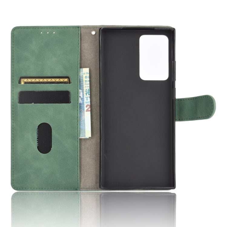 For Samsung Galaxy Note20 Ultra Solid Color Skin Feel Magnetic Buckle Horizontal Flip Calf Texture PU Leather Case with Holder & Card Slots & Wallet