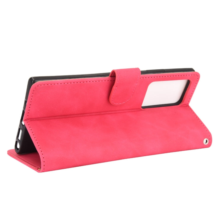 For Samsung Galaxy Note20 Ultra Solid Color Skin Feel Magnetic Buckle Horizontal Flip Calf Texture PU Leather Case with Holder & Card Slots & Wallet