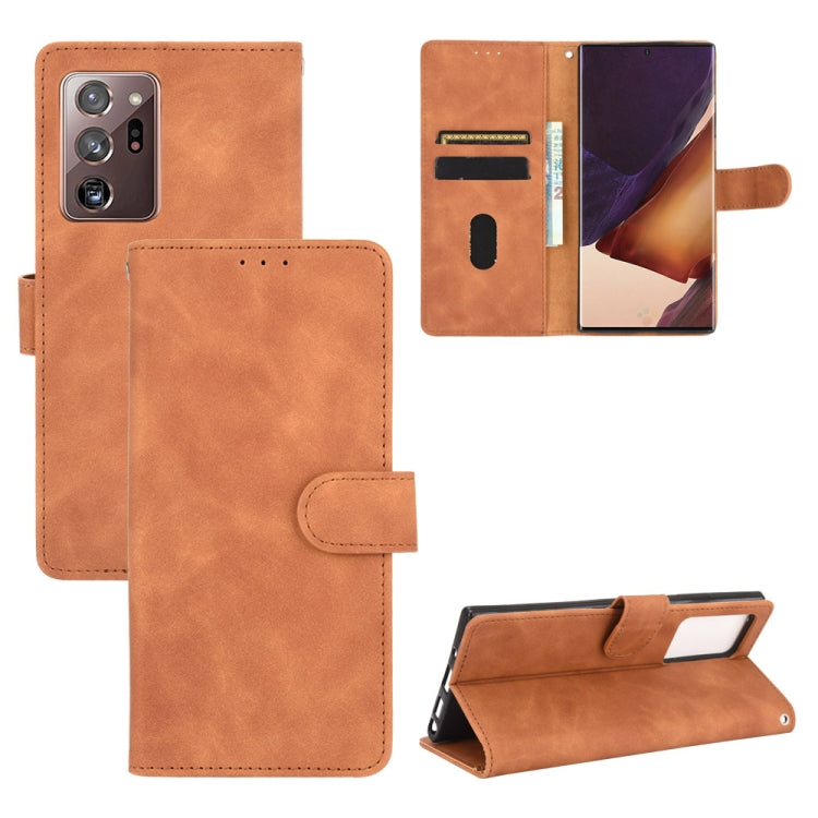 For Samsung Galaxy Note20 Ultra Solid Color Skin Feel Magnetic Buckle Horizontal Flip Calf Texture PU Leather Case with Holder & Card Slots & Wallet