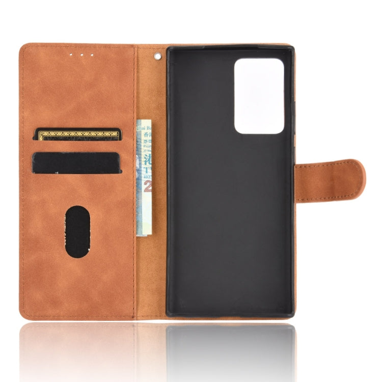 For Samsung Galaxy Note20 Ultra Solid Color Skin Feel Magnetic Buckle Horizontal Flip Calf Texture PU Leather Case with Holder & Card Slots & Wallet