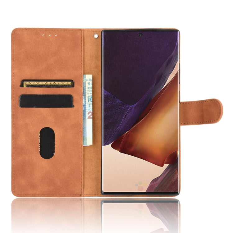 For Samsung Galaxy Note20 Ultra Solid Color Skin Feel Magnetic Buckle Horizontal Flip Calf Texture PU Leather Case with Holder & Card Slots & Wallet