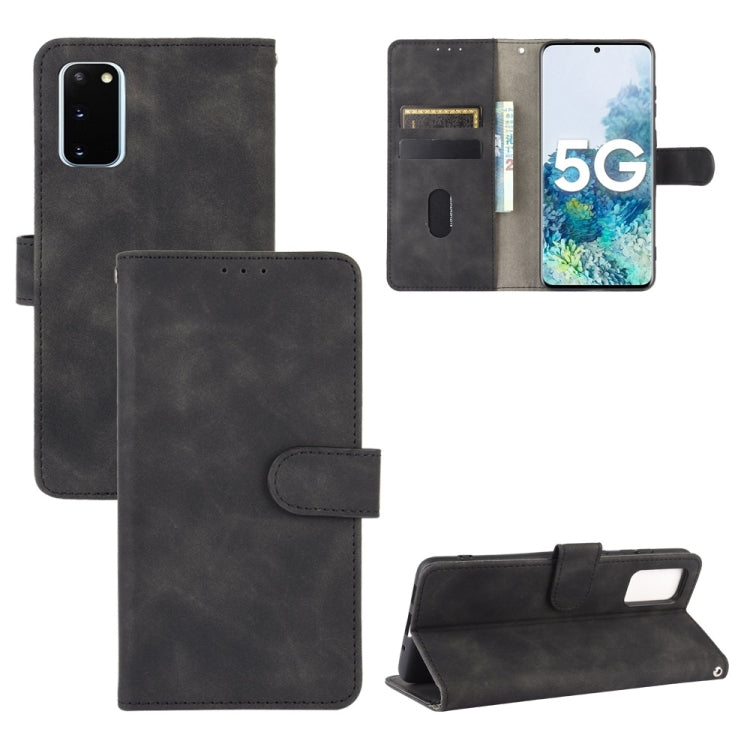 For Samsung Galaxy S20 5G Solid Color Skin Feel Magnetic Buckle Horizontal Flip Calf Texture PU Leather Case with Holder & Card Slots & Wallet