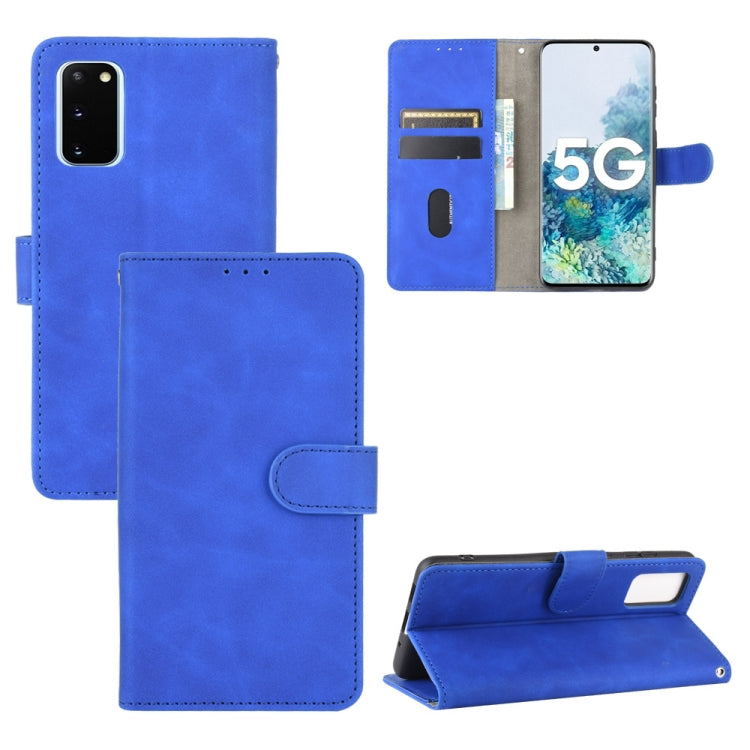 For Samsung Galaxy S20 5G Solid Color Skin Feel Magnetic Buckle Horizontal Flip Calf Texture PU Leather Case with Holder & Card Slots & Wallet