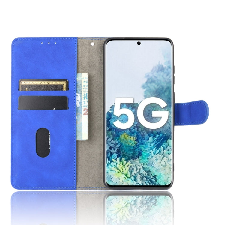 For Samsung Galaxy S20 5G Solid Color Skin Feel Magnetic Buckle Horizontal Flip Calf Texture PU Leather Case with Holder & Card Slots & Wallet