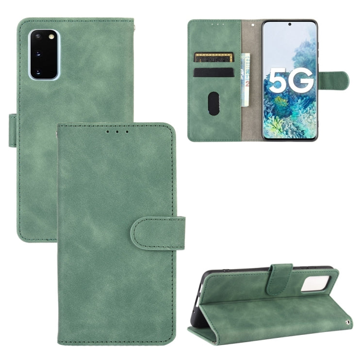 For Samsung Galaxy S20 5G Solid Color Skin Feel Magnetic Buckle Horizontal Flip Calf Texture PU Leather Case with Holder & Card Slots & Wallet