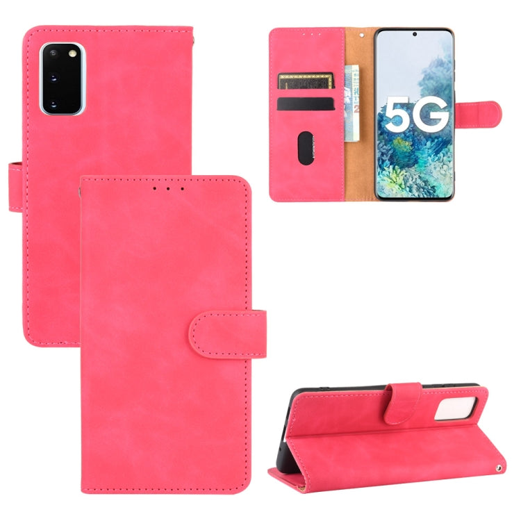 For Samsung Galaxy S20 5G Solid Color Skin Feel Magnetic Buckle Horizontal Flip Calf Texture PU Leather Case with Holder & Card Slots & Wallet