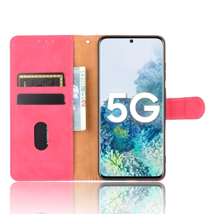 For Samsung Galaxy S20 5G Solid Color Skin Feel Magnetic Buckle Horizontal Flip Calf Texture PU Leather Case with Holder & Card Slots & Wallet