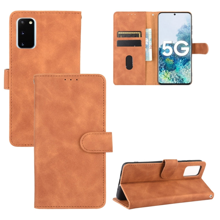 For Samsung Galaxy S20 5G Solid Color Skin Feel Magnetic Buckle Horizontal Flip Calf Texture PU Leather Case with Holder & Card Slots & Wallet