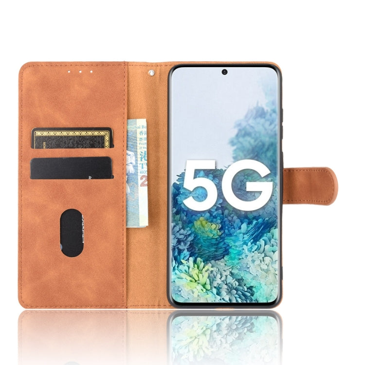 For Samsung Galaxy S20 5G Solid Color Skin Feel Magnetic Buckle Horizontal Flip Calf Texture PU Leather Case with Holder & Card Slots & Wallet