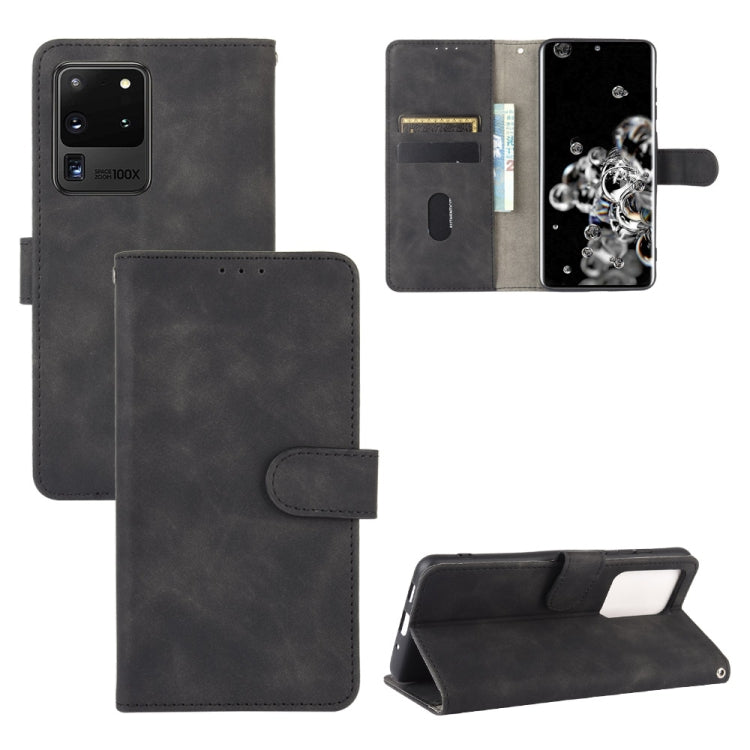 For Samsung Galaxy S20 Ultra Solid Color Skin Feel Magnetic Buckle Horizontal Flip Calf Texture PU Leather Case with Holder & Card Slots & Wallet