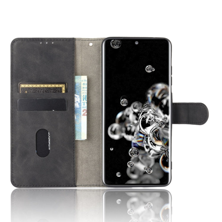 For Samsung Galaxy S20 Ultra Solid Color Skin Feel Magnetic Buckle Horizontal Flip Calf Texture PU Leather Case with Holder & Card Slots & Wallet