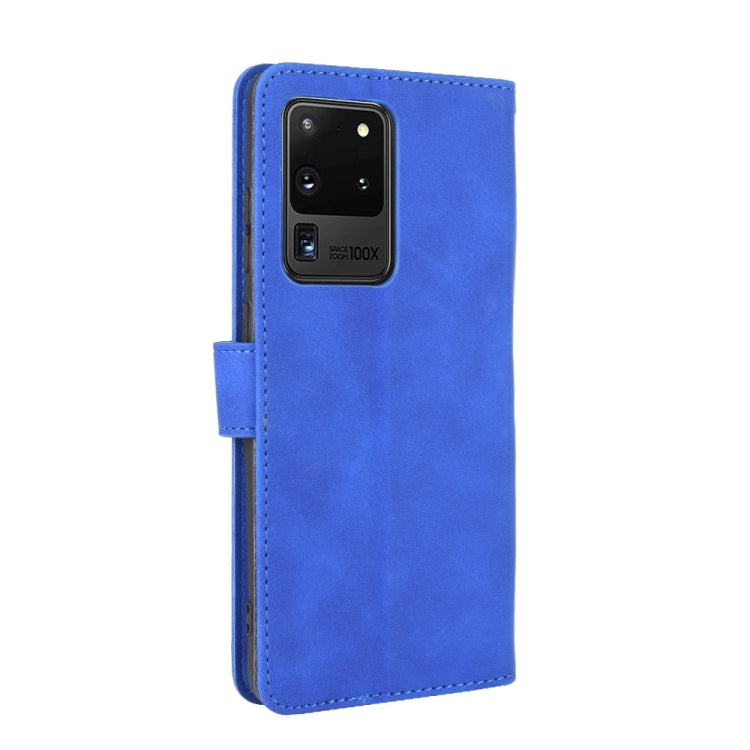 For Samsung Galaxy S20 Ultra Solid Color Skin Feel Magnetic Buckle Horizontal Flip Calf Texture PU Leather Case with Holder & Card Slots & Wallet