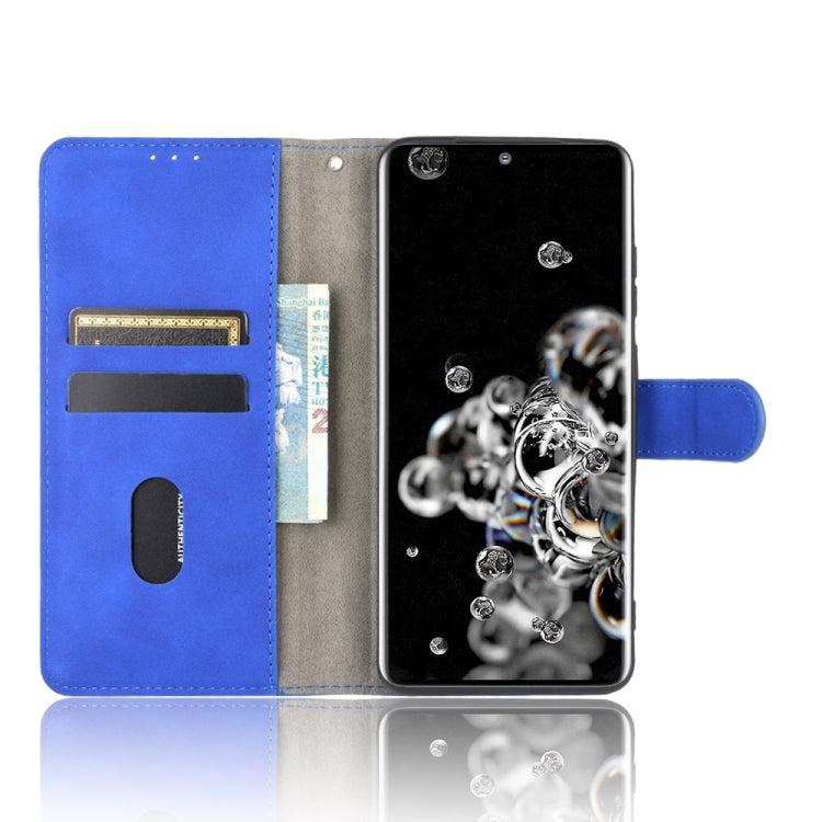 For Samsung Galaxy S20 Ultra Solid Color Skin Feel Magnetic Buckle Horizontal Flip Calf Texture PU Leather Case with Holder & Card Slots & Wallet