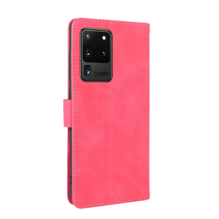 For Samsung Galaxy S20 Ultra Solid Color Skin Feel Magnetic Buckle Horizontal Flip Calf Texture PU Leather Case with Holder & Card Slots & Wallet