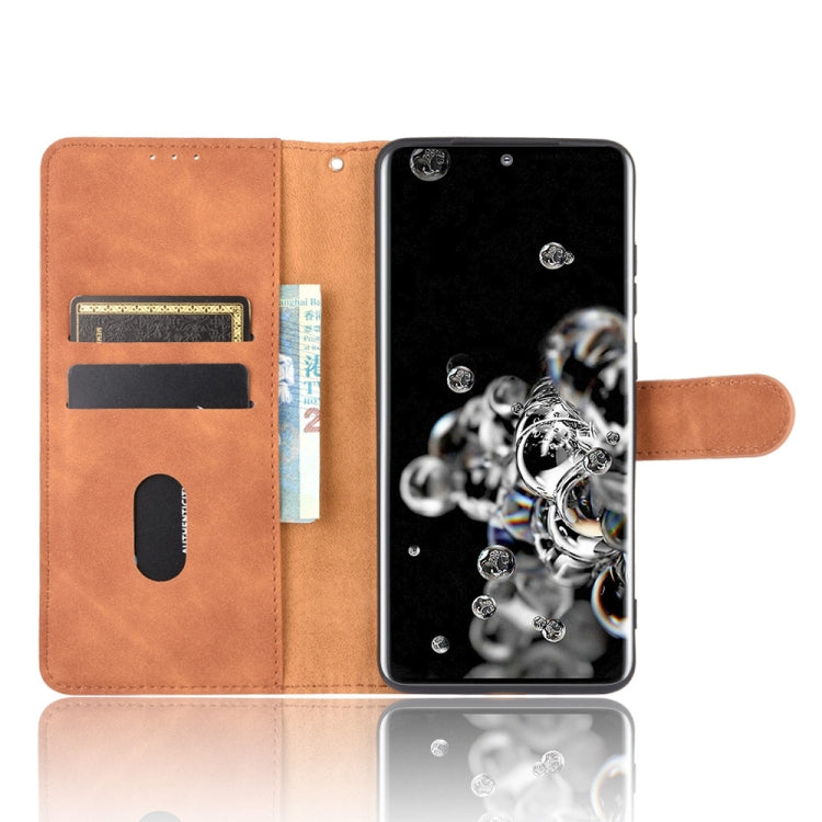 For Samsung Galaxy S20 Ultra Solid Color Skin Feel Magnetic Buckle Horizontal Flip Calf Texture PU Leather Case with Holder & Card Slots & Wallet