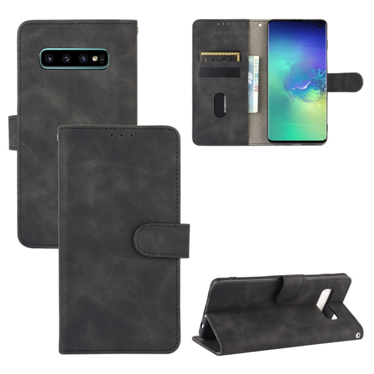 For Samsung Galaxy S10 Solid Color Skin Feel Magnetic Buckle Horizontal Flip Calf Texture PU Leather Case with Holder & Card Slots & Wallet
