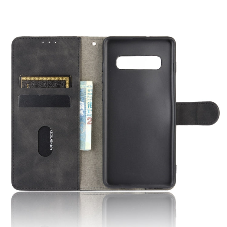 For Samsung Galaxy S10 Solid Color Skin Feel Magnetic Buckle Horizontal Flip Calf Texture PU Leather Case with Holder & Card Slots & Wallet