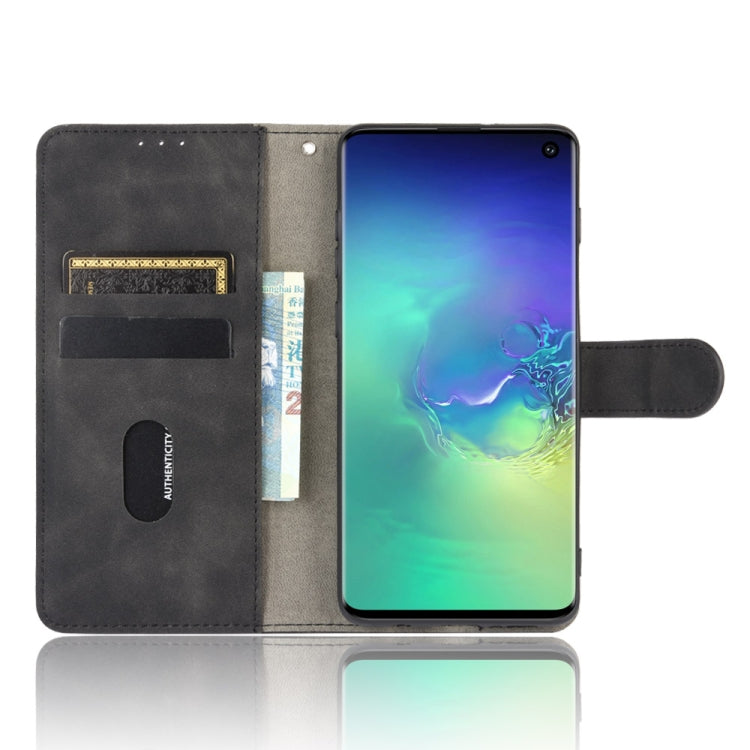 For Samsung Galaxy S10 Solid Color Skin Feel Magnetic Buckle Horizontal Flip Calf Texture PU Leather Case with Holder & Card Slots & Wallet