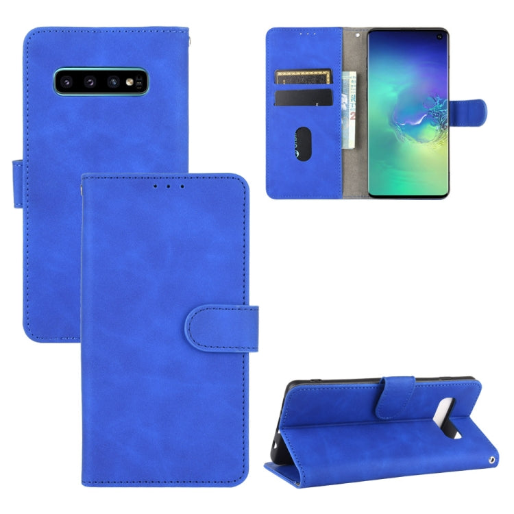 For Samsung Galaxy S10 Solid Color Skin Feel Magnetic Buckle Horizontal Flip Calf Texture PU Leather Case with Holder & Card Slots & Wallet