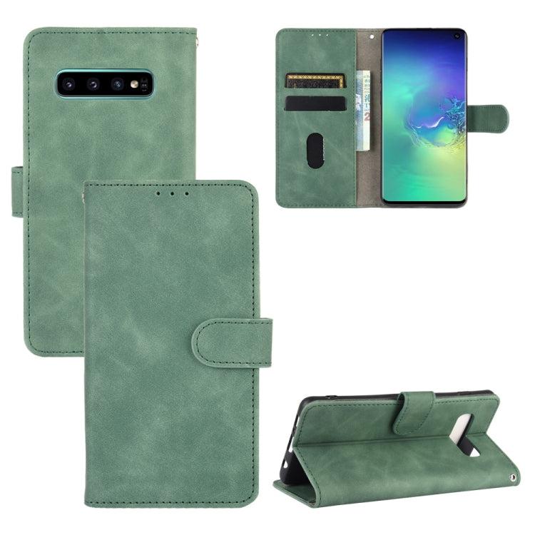 For Samsung Galaxy S10 Solid Color Skin Feel Magnetic Buckle Horizontal Flip Calf Texture PU Leather Case with Holder & Card Slots & Wallet