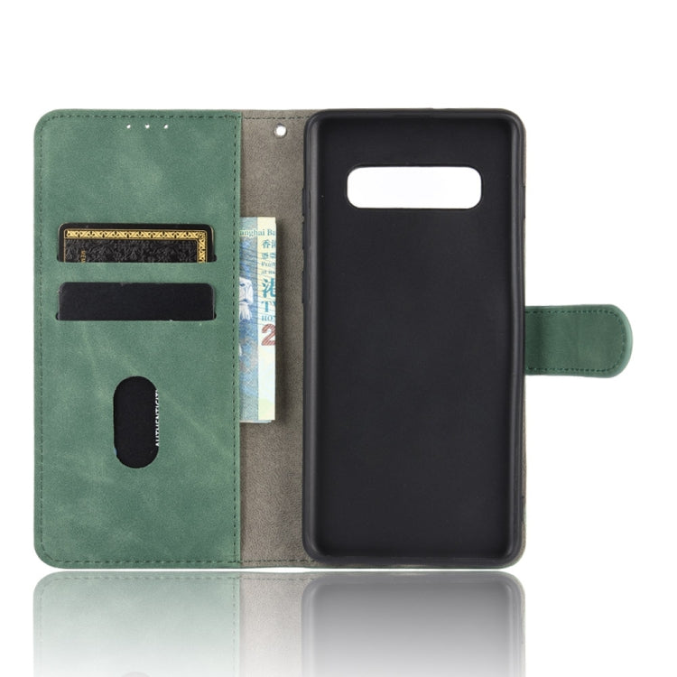 For Samsung Galaxy S10 Solid Color Skin Feel Magnetic Buckle Horizontal Flip Calf Texture PU Leather Case with Holder & Card Slots & Wallet