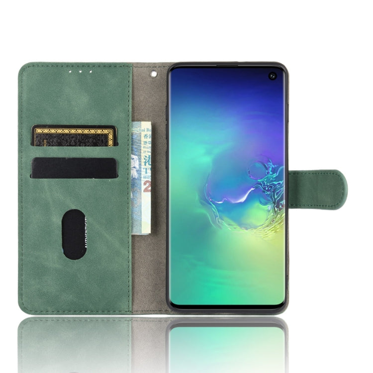 For Samsung Galaxy S10 Solid Color Skin Feel Magnetic Buckle Horizontal Flip Calf Texture PU Leather Case with Holder & Card Slots & Wallet