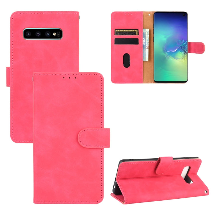 For Samsung Galaxy S10 Solid Color Skin Feel Magnetic Buckle Horizontal Flip Calf Texture PU Leather Case with Holder & Card Slots & Wallet