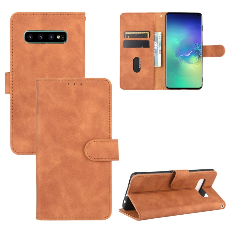 For Samsung Galaxy S10 Solid Color Skin Feel Magnetic Buckle Horizontal Flip Calf Texture PU Leather Case with Holder & Card Slots & Wallet