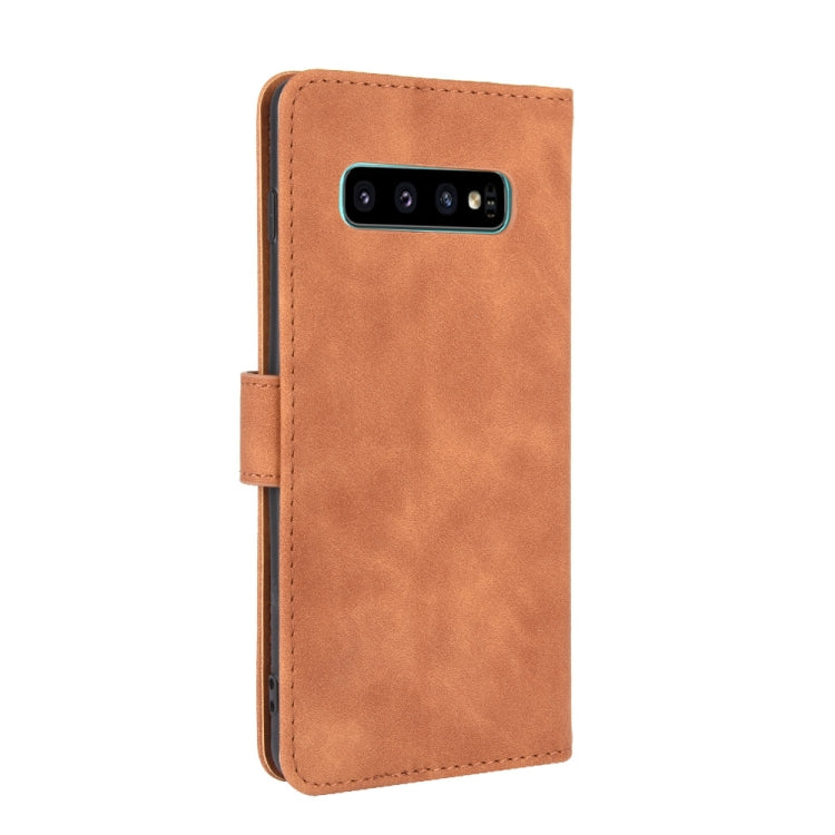 For Samsung Galaxy S10 Solid Color Skin Feel Magnetic Buckle Horizontal Flip Calf Texture PU Leather Case with Holder & Card Slots & Wallet