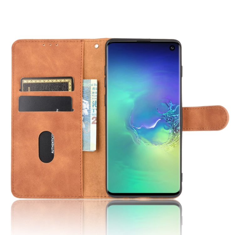 For Samsung Galaxy S10 Solid Color Skin Feel Magnetic Buckle Horizontal Flip Calf Texture PU Leather Case with Holder & Card Slots & Wallet