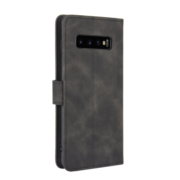 For Samsung Galaxy S10 Plus Solid Color Skin Feel Magnetic Buckle Horizontal Flip Calf Texture PU Leather Case with Holder & Card Slots & Wallet