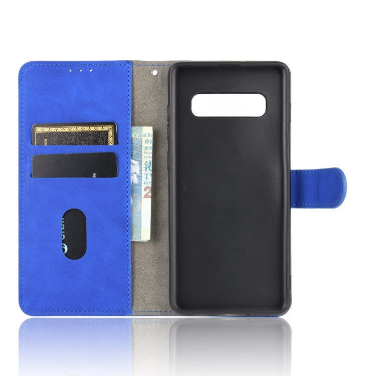 For Samsung Galaxy S10 Plus Solid Color Skin Feel Magnetic Buckle Horizontal Flip Calf Texture PU Leather Case with Holder & Card Slots & Wallet