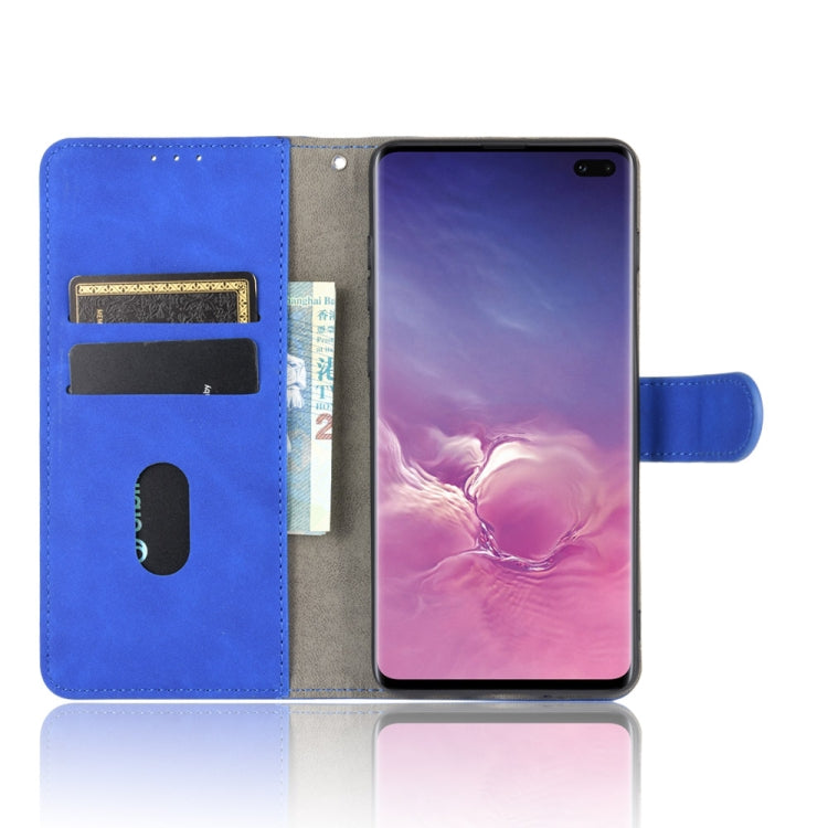 For Samsung Galaxy S10 Plus Solid Color Skin Feel Magnetic Buckle Horizontal Flip Calf Texture PU Leather Case with Holder & Card Slots & Wallet