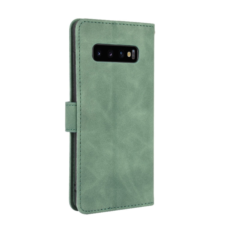 For Samsung Galaxy S10 Plus Solid Color Skin Feel Magnetic Buckle Horizontal Flip Calf Texture PU Leather Case with Holder & Card Slots & Wallet