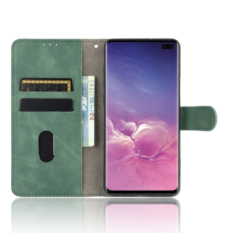 For Samsung Galaxy S10 Plus Solid Color Skin Feel Magnetic Buckle Horizontal Flip Calf Texture PU Leather Case with Holder & Card Slots & Wallet