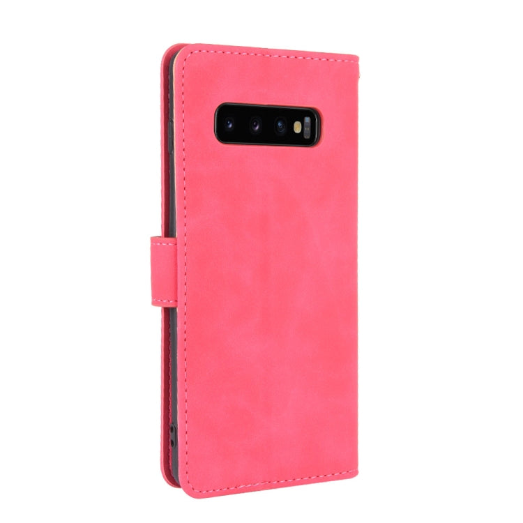 For Samsung Galaxy S10 Plus Solid Color Skin Feel Magnetic Buckle Horizontal Flip Calf Texture PU Leather Case with Holder & Card Slots & Wallet