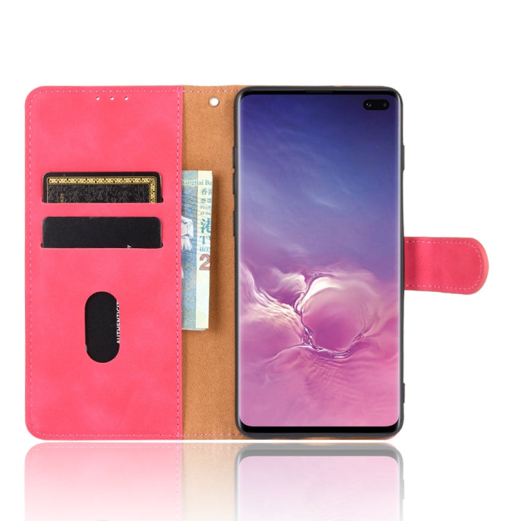For Samsung Galaxy S10 Plus Solid Color Skin Feel Magnetic Buckle Horizontal Flip Calf Texture PU Leather Case with Holder & Card Slots & Wallet