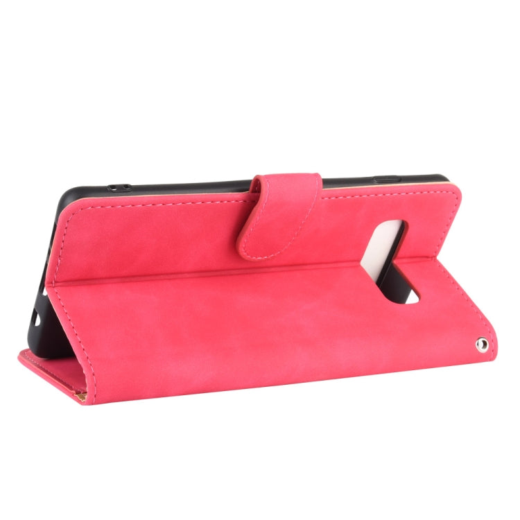 For Samsung Galaxy S10 Plus Solid Color Skin Feel Magnetic Buckle Horizontal Flip Calf Texture PU Leather Case with Holder & Card Slots & Wallet