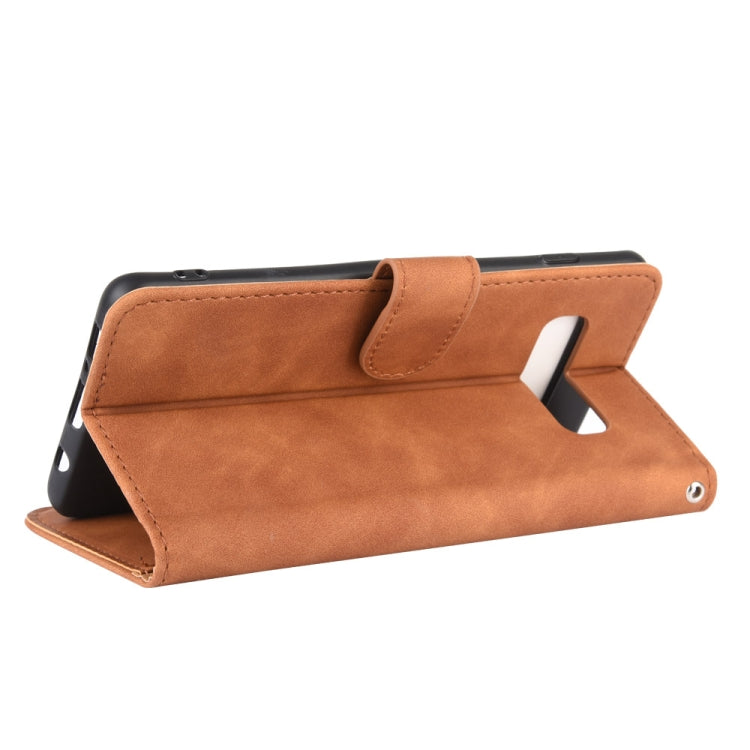 For Samsung Galaxy S10 Plus Solid Color Skin Feel Magnetic Buckle Horizontal Flip Calf Texture PU Leather Case with Holder & Card Slots & Wallet