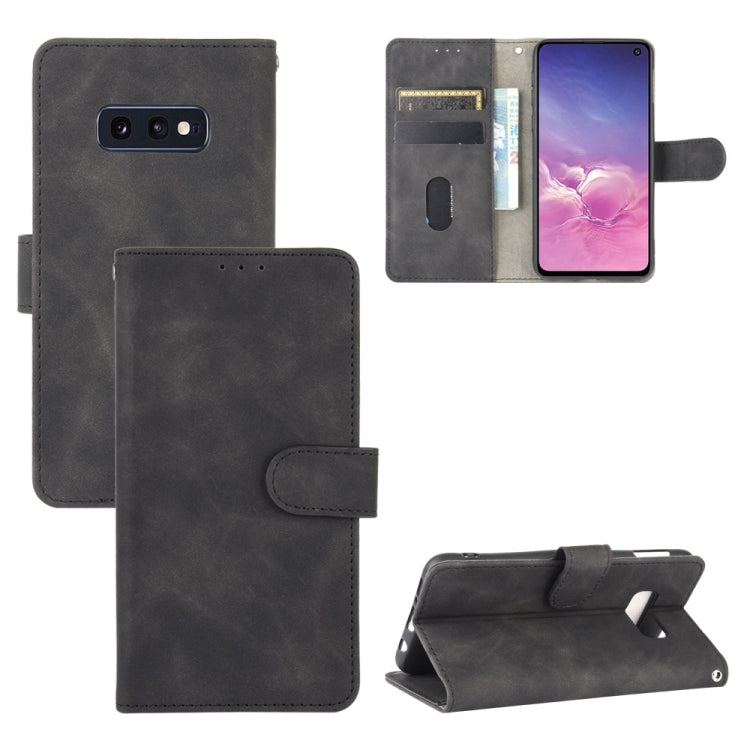 For Samsung Galaxy S10e Solid Color Skin Feel Magnetic Buckle Horizontal Flip Calf Texture PU Leather Case with Holder & Card Slots & Wallet