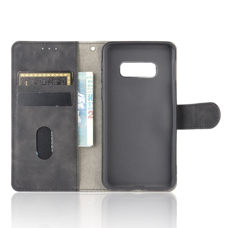 For Samsung Galaxy S10e Solid Color Skin Feel Magnetic Buckle Horizontal Flip Calf Texture PU Leather Case with Holder & Card Slots & Wallet