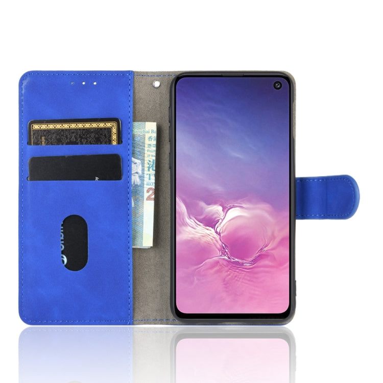 For Samsung Galaxy S10e Solid Color Skin Feel Magnetic Buckle Horizontal Flip Calf Texture PU Leather Case with Holder & Card Slots & Wallet
